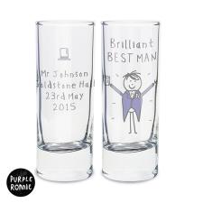 Personalised Purple Ronnie Wedding Male Shot Glass